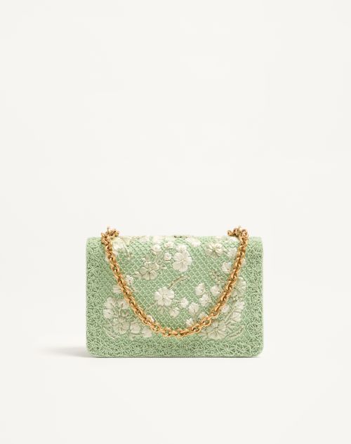 Valentino Garavani - Valentino Garavani Vain Medium Embroidered Shoulder Bag - Light Green - Woman - Shoulder Bags